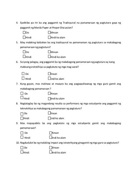 halimbawa ng survey